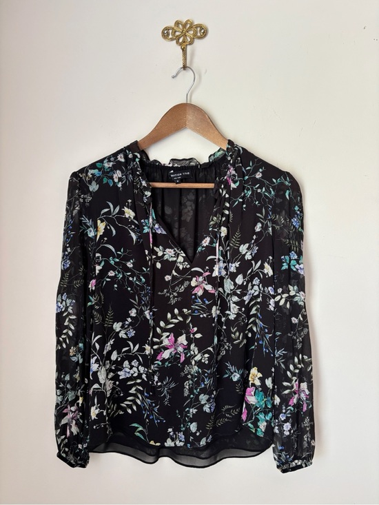 Generation Love Tops - Generation Love Hallie Black Floral Silk Blouse Medium